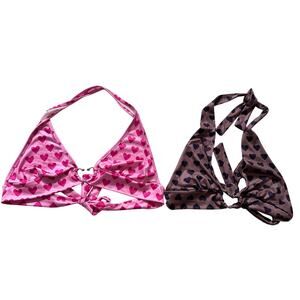 Juniors SHEIN heart tie cropped tops 2-pack size large Rue